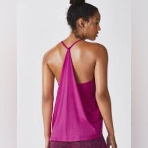 BLACK go with the flow Fabletics draped halter tank